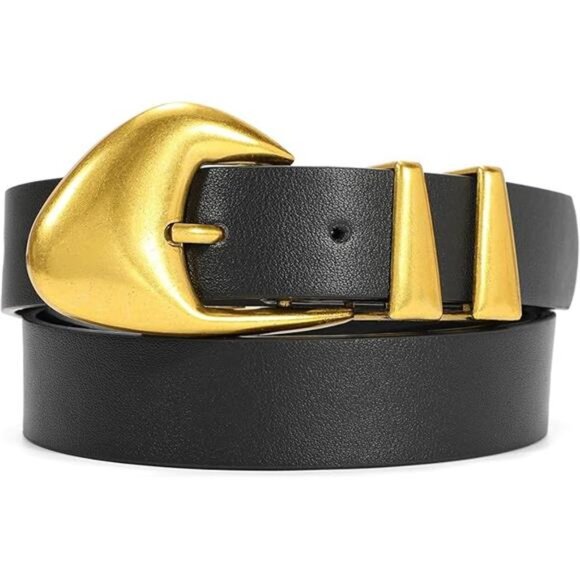 Leather Belts for Jeans Dress Pants Black Brown Belts for Women - Picture 3 of 3